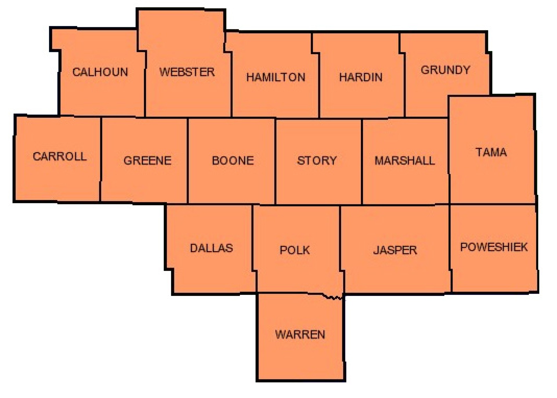 District 1 Counties Map